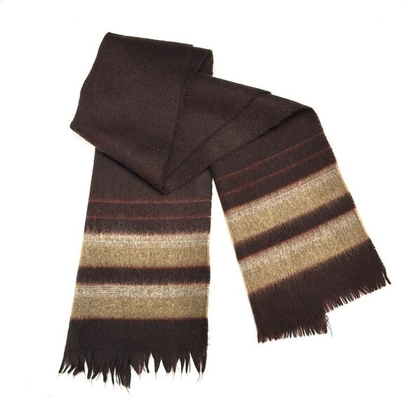 Men’s Wool Winter Scarf Chocolate Brown made in Uruguay - Picture 3 of 8